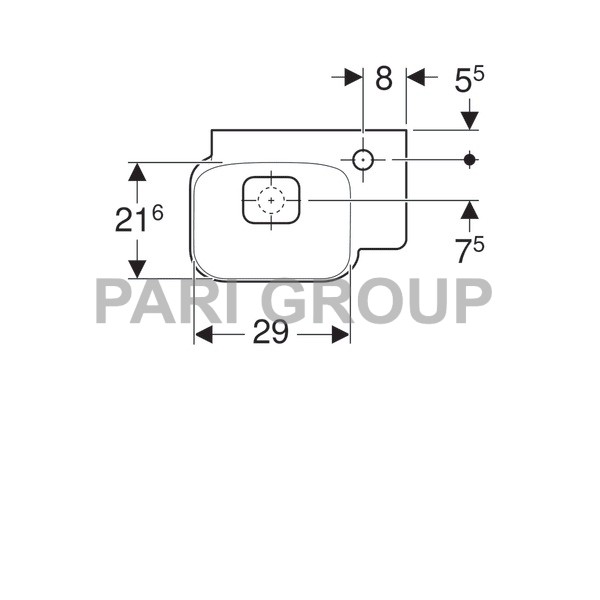 �������� Geberit myDay, ����������� ������������ �������� KeraTect, ������ 40��, ������ 10.5��, ������� 28��, ��������� ��� ��������� ������, ��� ��������, �����