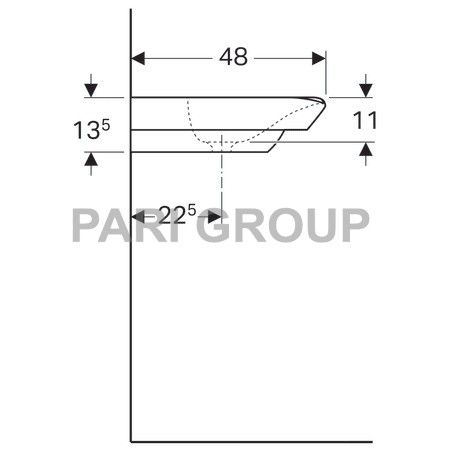 ������� �������� Geberit myDay: ������ 130��, ������� 48��, ��������� ��� ��������� �� ������, ��� ��������, �����,  ����������� ������������ �������� KeraTect