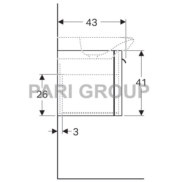 ������� ��� �������� Geberit myDay, � ��������� ������: ������ 54��, ������ 41��, ������� 43��, ��� ������ ����� � �������