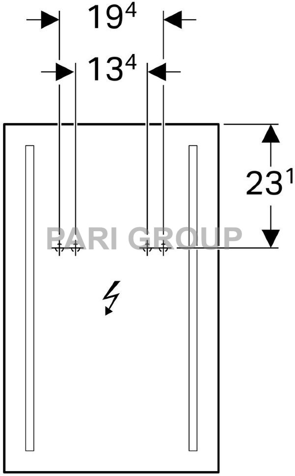 ������� � ���������� Geberit Option Basic, ������������� ���������: ������ 40��, ������ 65��