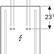 Зеркало с подсветкой Geberit Option Basic, двухсторонняя подсветка: ширина 40см, высота 65см