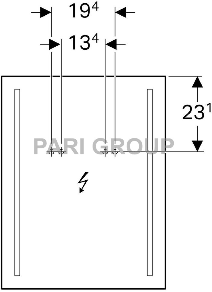 ������� � ���������� Geberit Option Basic, ������������� ���������: ������ 50��, ������ 65��