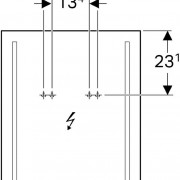 Зеркало с подсветкой Geberit Option Basic, двухсторонняя подсветка: ширина 50см, высота 65см