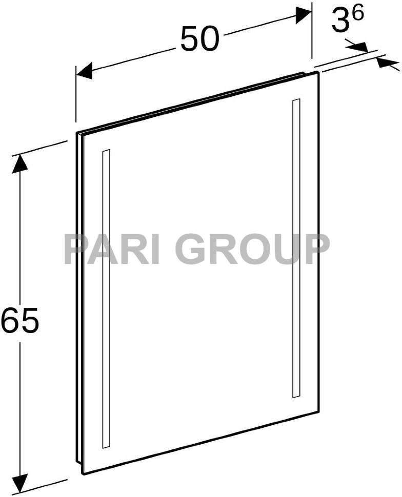 ������� � ���������� Geberit Option Basic, ������������� ���������: ������ 50��, ������ 65��