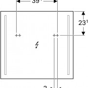 Зеркало с подсветкой Geberit Option Basic, двухсторонняя подсветка: ширина 70см, высота 65см