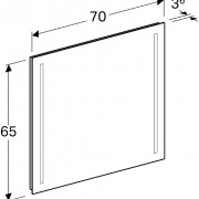 Зеркало с подсветкой Geberit Option Basic, двухсторонняя подсветка: ширина 70см, высота 65см