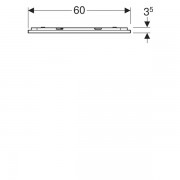 Зеркало с подсветкой Geberit Option Plus с прямым и непрямым освещением: ширина 60см, высота 70см, серебристые оттенки, матированный аллюминий
