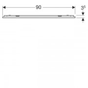 Зеркало с подсветкой Geberit Option Plus с прямым и непрямым освещением: ширина 90см, высота 70см, серебристые оттенки, матированный аллюминий