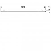 Зеркало с подсветкой Geberit Option Plus с прямым и непрямым освещением: ширина 120см, высота 70см, серебристые оттенки, матированный аллюминий