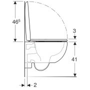 Комплект Geberit Renova Compact Rimfree подвесного, укороченного, безободкового унитаза, глубина 49см ,с сиденьем и быстросъемной крышкой с микролифтом, белый