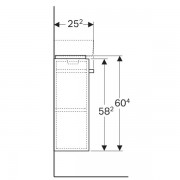 Шкафчик для раковины Geberit Renova Compact, с укороченным вылетом, с держателем для полотенец: ширина 44.8см, высота 60.4см, глубина 25.2см, корпус - лак светло-серый матовый, фасад - лак светло-серый глянцевый