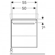 Шкафчик для раковины Geberit Renova Compact, с одной дверью, петли слева, справа, ширина 55см, высота 60.4см, глубина 36.7см, корпус - лак светло-серый матовый, фасад - лак светло-серый глянцевый