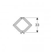 Шкафчик для угловой раковины Geberit Renova Compact, с двумя дверями: ширина 42.5см, высота 60.4см, глубина 33см, корпус - лак светло-серый матовый, фасад - лак светло-серый глянцевый