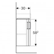 Шкафчик для угловой раковины Geberit Renova Compact, с двумя дверями: ширина 42.5см, высота 60.4см, глубина 33см, корпус - лак светло-серый матовый, фасад - лак светло-серый глянцевый