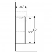 Шкафчик для раковины Geberit Renova Compact, с укороченным вылетом, с держателем для полотенец: ширина 44.8см, высота 60.4см, глубина 25.2см, корпус - лак светло-серый матовый, фасад - лак светло-серый глянцевый