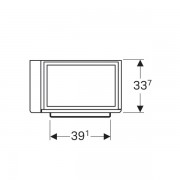 Шкафчик для раковины Geberit Renova Compact, с держателем для полотенец слева, одна дверца, петли справа, ширина 59см, высота 60.4см, глубина 36.7см, корпус- лак белый матовый, фасад - лак белый глянец