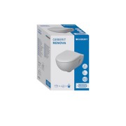 Комплект из подвесного безободкового унитаза Renova T54 Rimfree c сиденьем и быстросъемной крышкой с микролифтом., белый