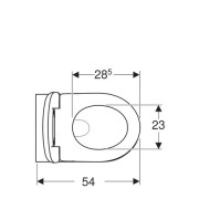 Комплект Geberit Renova из подвесного унитаза, глубина 54 см (203040) и сиденья с видимым крепежом, белый