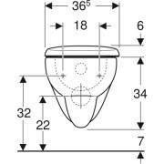 Комплект Geberit Renova из подвесного унитаза, глубина 54 см (203040) и сиденья с видимым крепежом, белый