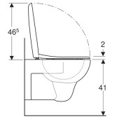 Комплект Geberit Renova из подвесного унитаза, глубина 54 см (203040) и сиденья с видимым крепежом, белый