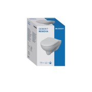 Комплект Geberit Renova из подвесного унитаза, глубина 54 см (203040) и сиденья с видимым крепежом, белый