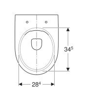 Унитаз Geberit Renova напольный, вертикальный смыв, горизонтальный выпуск, полузакрытая форма, Rimfree, глубина 49см, белый