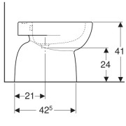 Биде Geberit Renova напольное, глубина 54см, перелив на виду, белый