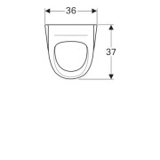 Писсуар Geberit Renova, скрытый подвод, скрытый отвод, глубина 37см, слив сзади, подвод воды сзади, белый
