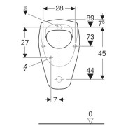 Писсуар Geberit Renova, скрытый подвод, скрытый отвод, глубина 37см, слив сзади, подвод воды сзади, белый
