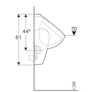Писсуар Geberit Renova, скрытый подвод, скрытый отвод, глубина 37см, слив сзади, подвод воды сзади, белый