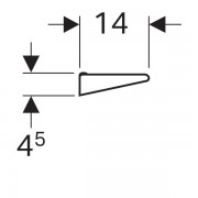 Полка настенная Geberit Renova: ширина 50см, высота 4.5см, глубина 14см, белый