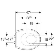Сиденье для унитаза Geberit Renova с детским сиденьем, функция плавного опускания, быстроразъемные петли, крепление сверху, белый