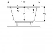 Ванна асимметричная Geberit Renova: длина 140см, ширина 100см, слив справа, белый