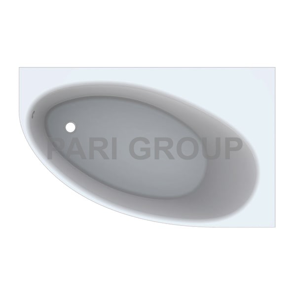 Geberit Renova asymmetrical bathtub, left:  160,  100,  , 