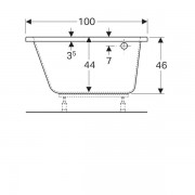 Ванна асимметричная Geberit Renova: длина 150см, ширина 100см, слив справа, белый