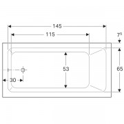 Ванна прямоугольная Geberit Renova: длина 160см, ширина 80см,белый