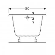 Ванна прямоугольная Geberit Renova: длина 160см, ширина 80см,белый