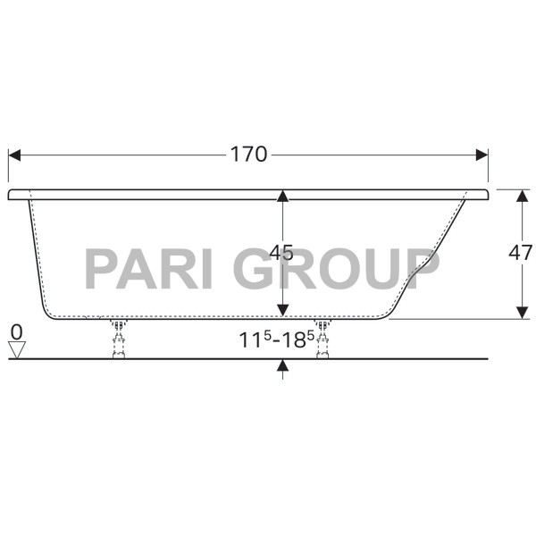   Geberit Renova:  170,  75, 