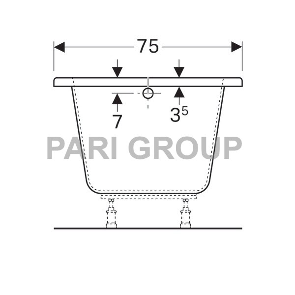   Geberit Renova:  170,  75, 
