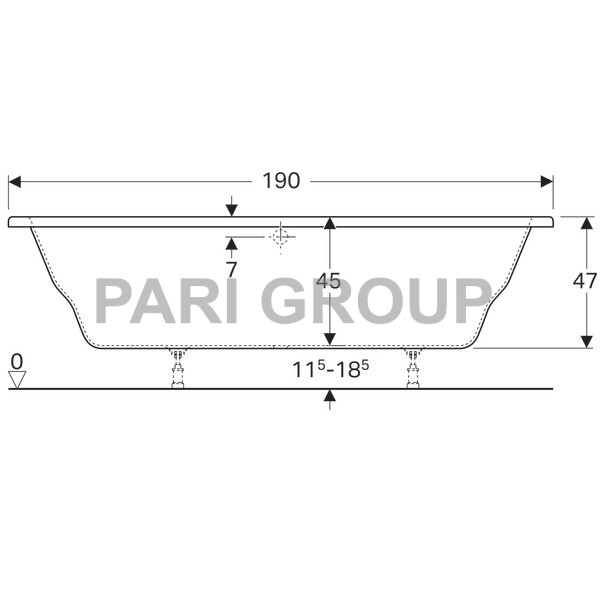   Geberit Renova, Duo:  190,  80,  , 