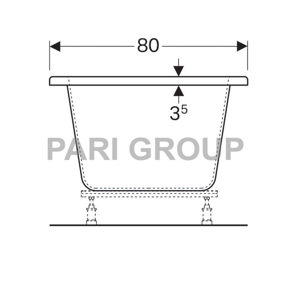   Geberit Renova, Duo:  190,  80,  , 