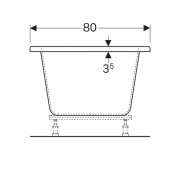 Ванна прямоугольная Geberit Renova, Duo: длина 190см, ширина 80см, санитарный акрил, белый