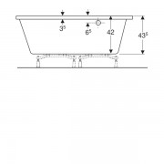 Ванна угловая Geberit Renova: длина 135см, ширина 135см