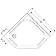 Поддон душевой Geberit Renova круглый, акриловый, длина 90см, ширина 90см, высота 7,6 см, белый
