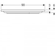 Поддон душевой Geberit Renova прямоугольный, акриловый, длина 75см, ширина 90см, высота 7,2 см, белый