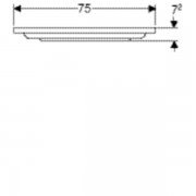Поддон душевой Geberit Renova прямоугольный, акриловый, длина 75см, ширина 90см, высота 7,2 см, белый