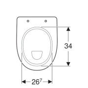 Унитаз напольный Geberit Renova Comfort, горизонтальный смыв, увеличенной высоты, для лиц с ограниченными возможностями, горизонтальный выпуск: глубина 47см, белый