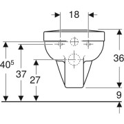 Унитаз подвесной Geberit Renova Comfort Square, горизонтальный смыв, глубина 70см, белый