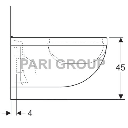 ������ ��������� Geberit Renova Comfort Square, �������������� ����, ������� 70��, �����