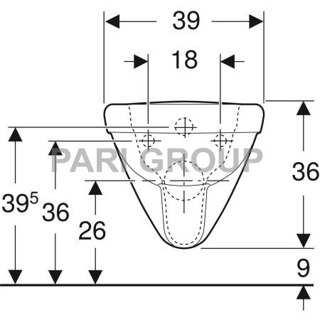   Geberit Renova Comfort Square,  ,  , Rimfree:  70, 
